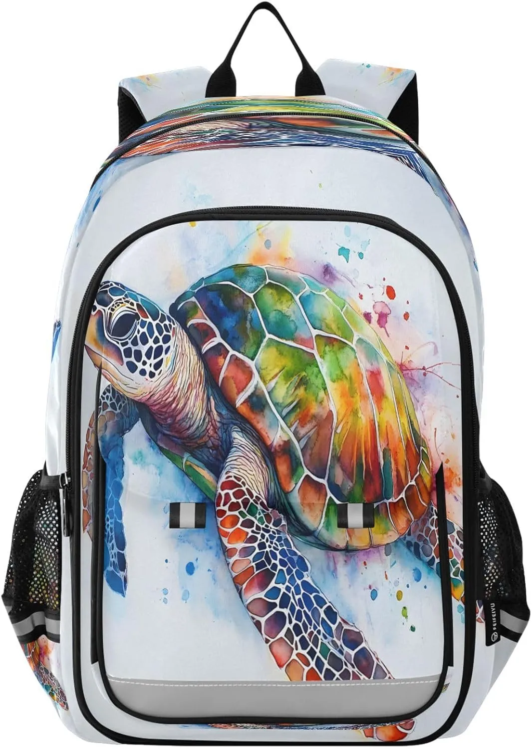 ALAZA Sea Turtle Watercolor Colorful School Backpacks Travel Laptop Bag Kids Bookbag for Girls Boys Teens Women Men