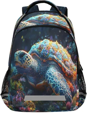 ALAZA Sea Turtle with Corals on The Seabed Backpacks Travel Laptop Daypack School Book Bag for Men Women Teens Kids