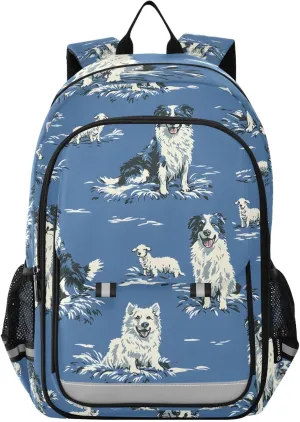 ALAZA Sheepdog Pastoral Dog Laptop Backpack Purse for Women Men School Bag 17 Inch Bookbag Student Boys Girls Travel Casual Daypack