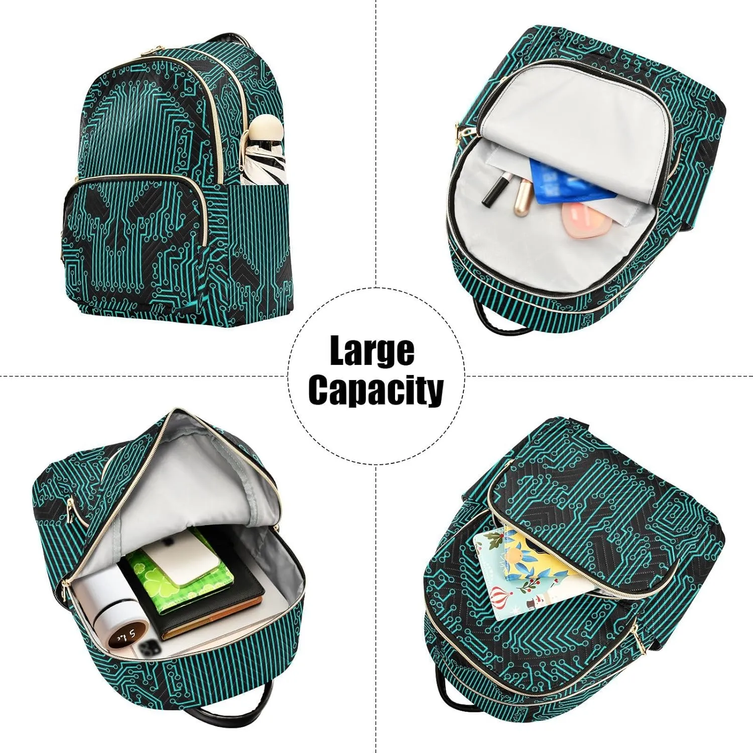 ALAZA Skull Funny Circuit Stripe Mini Backpack Purse for Women Travel Bag Fashion Daypack Back Pack Shoulder Bag