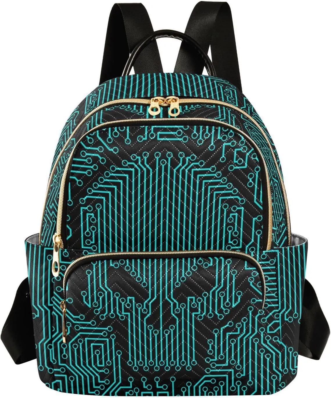 ALAZA Skull Funny Circuit Stripe Mini Backpack Purse for Women Travel Bag Fashion Daypack Back Pack Shoulder Bag