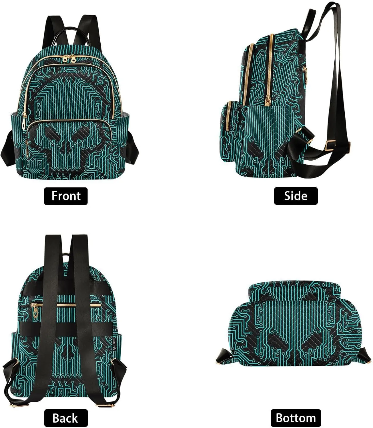ALAZA Skull Funny Circuit Stripe Mini Backpack Purse for Women Travel Bag Fashion Daypack Back Pack Shoulder Bag