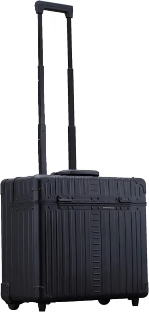Aleon 17” Two Wheels Pilot Business Laptop Travel Luggage, Catalog Case with Laptop Sleeve and Built-In Removable Dividers, Rolling Laptop Bag for Men and Women (Onyx)