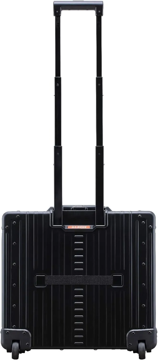 Aleon 17” Two Wheels Pilot Business Laptop Travel Luggage, Catalog Case with Laptop Sleeve and Built-In Removable Dividers, Rolling Laptop Bag for Men and Women (Onyx)