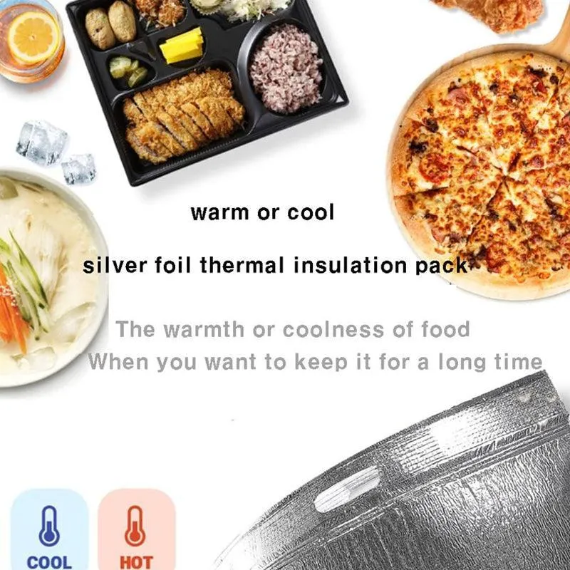 Aluminum Foil Insulated Bags 100PCS 3Sizes Silver