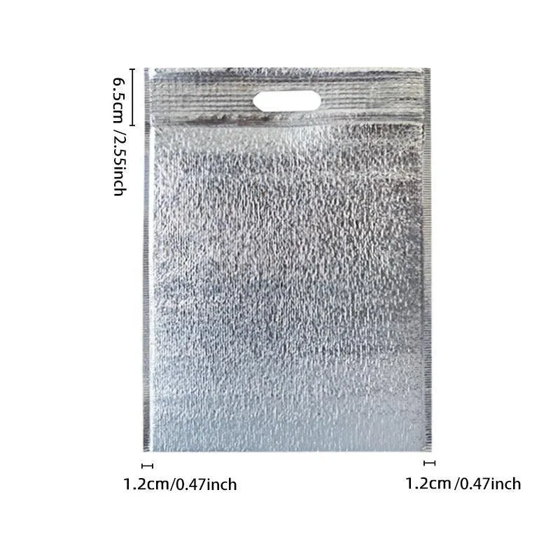 Aluminum Foil Insulated Bags 100PCS 3Sizes Silver