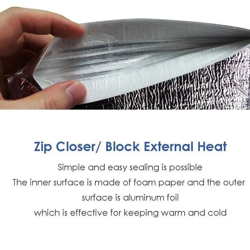 Aluminum Foil Insulated Bags 100PCS 3Sizes Silver