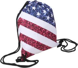 American Flag Drawstring Bag Oxford Cloth Storage Bag for Camping Outdoor Independence Day