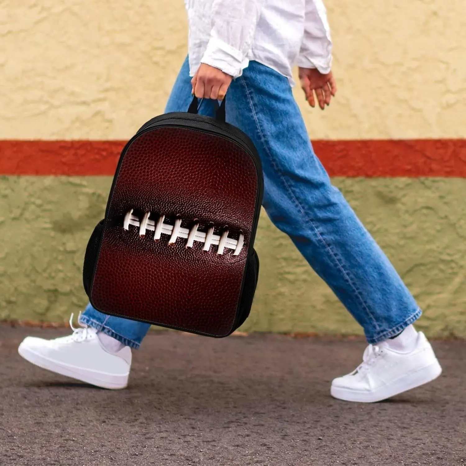 American Football Backpacks for Girls Boys Lightweight School Packs for Primary Middle School Backpack for Kids Present Mochila Para Niños Brown