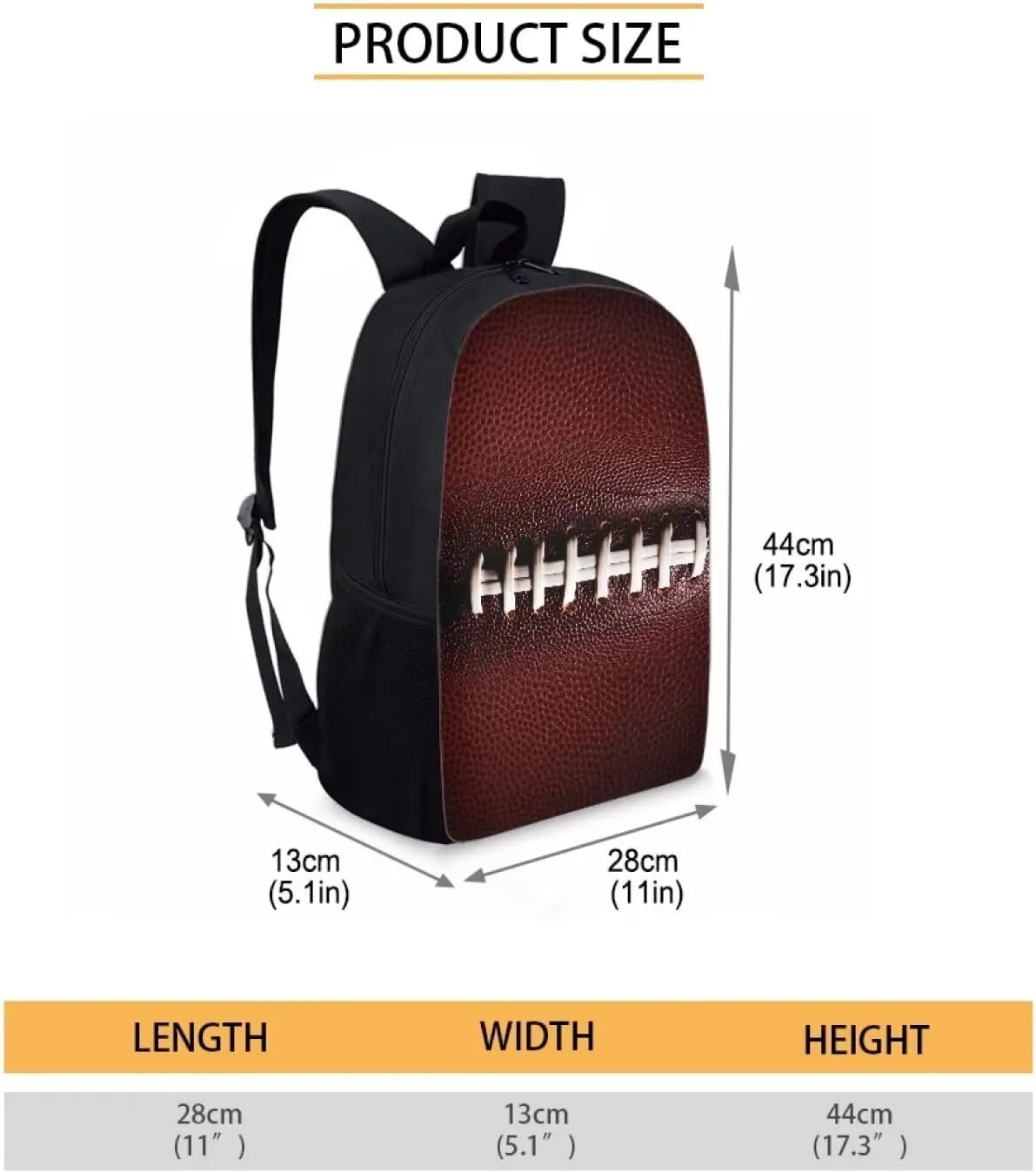 American Football Backpacks for Girls Boys Lightweight School Packs for Primary Middle School Backpack for Kids Present Mochila Para Niños Brown