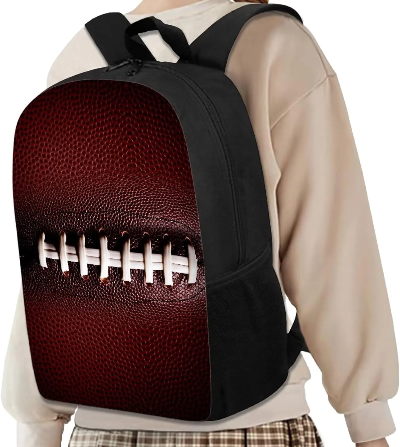 American Football Backpacks for Girls Boys Lightweight School Packs for Primary Middle School Backpack for Kids Present Mochila Para Niños Brown