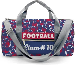 American Football Navy Red Waterproof Duffel Bag Adjustable Shoulder Strap Perform Training Travel Bag for Teens Adults