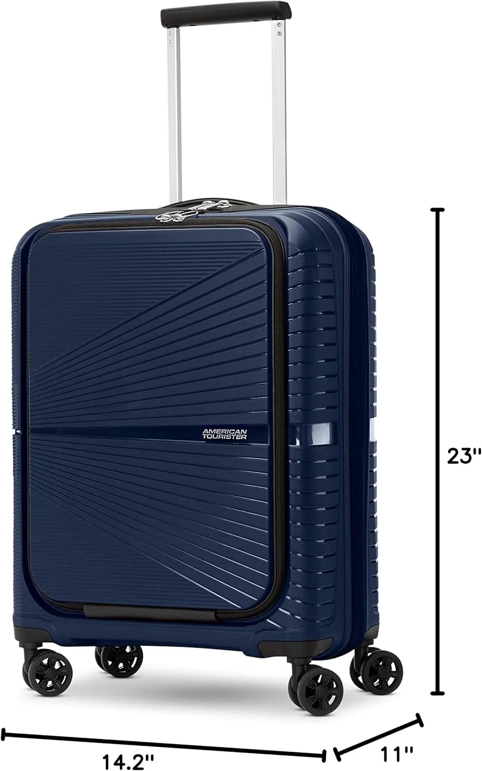 American Tourister Airconic Hardside Expandable Luggage with Spinner Wheels, Navy Blue, Carry-On 20-Inch