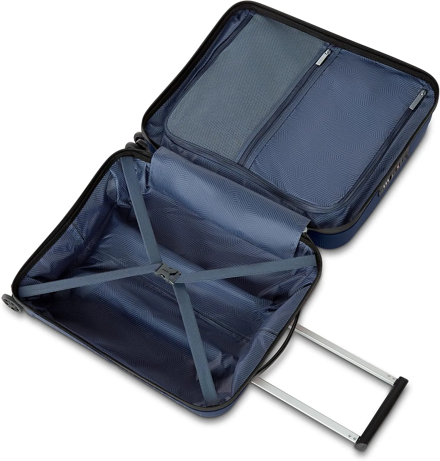 American Tourister Airconic Hardside Expandable Luggage with Spinner Wheels, Navy Blue, Carry-On 20-Inch