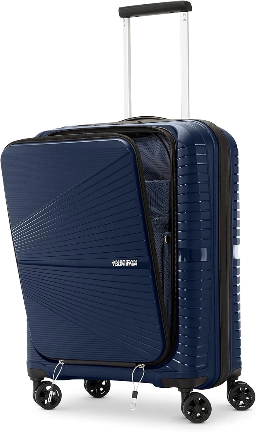 American Tourister Airconic Hardside Expandable Luggage with Spinner Wheels, Navy Blue, Carry-On 20-Inch