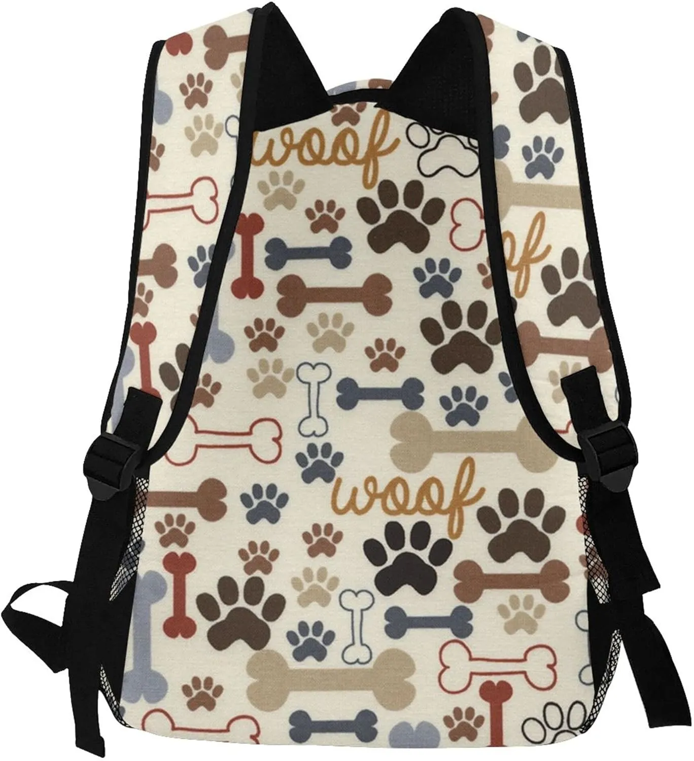 AMRANDOM Dog Bones Paw Prints Cream Backpack Unisex Backpack Laptop Bookbag Backpack Travel Bags Laptop Backpacks Daypack