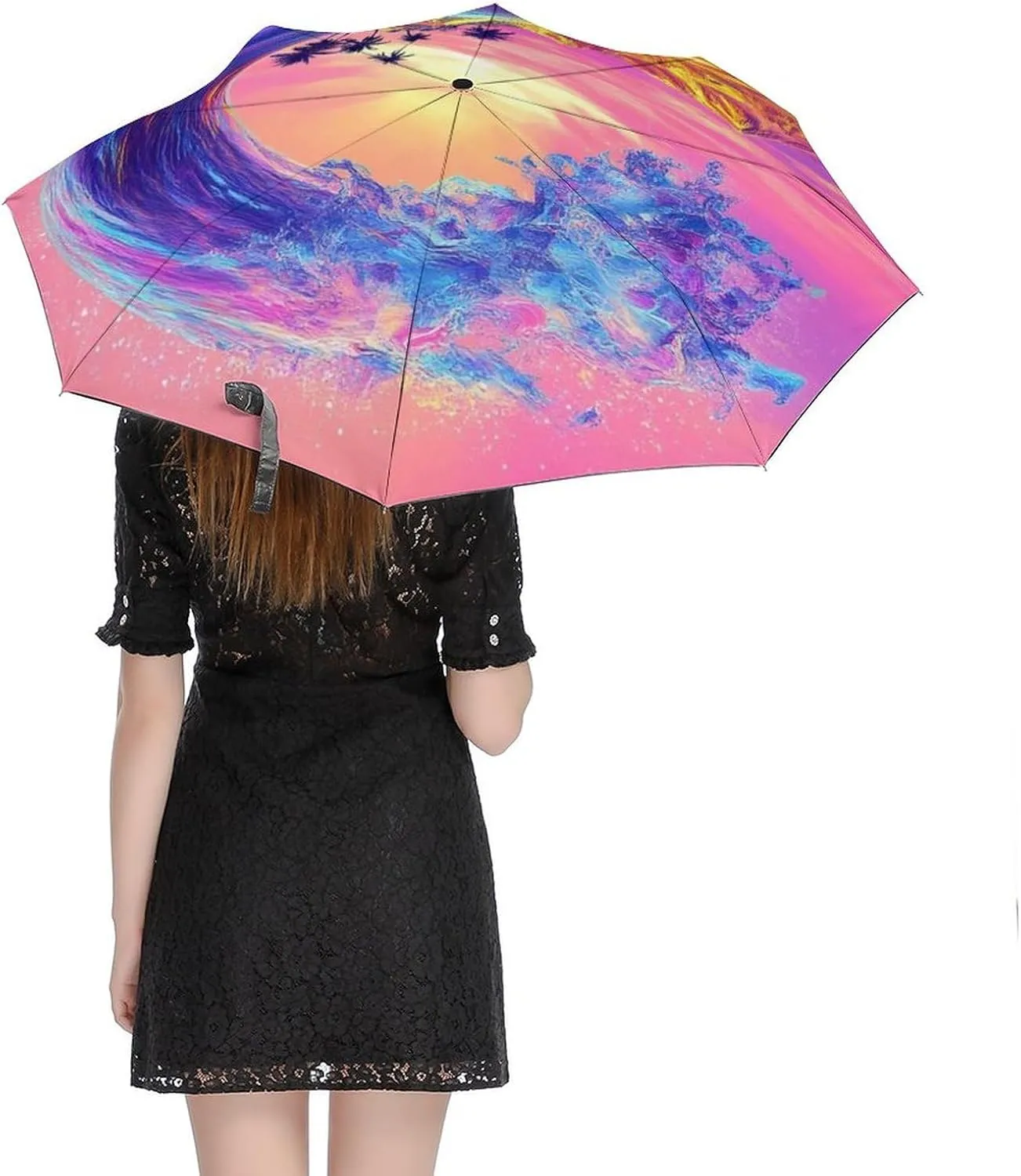 AMRANDOM Travel Umbrella Compact Umbrella Auto Open Close Portable UV Protection