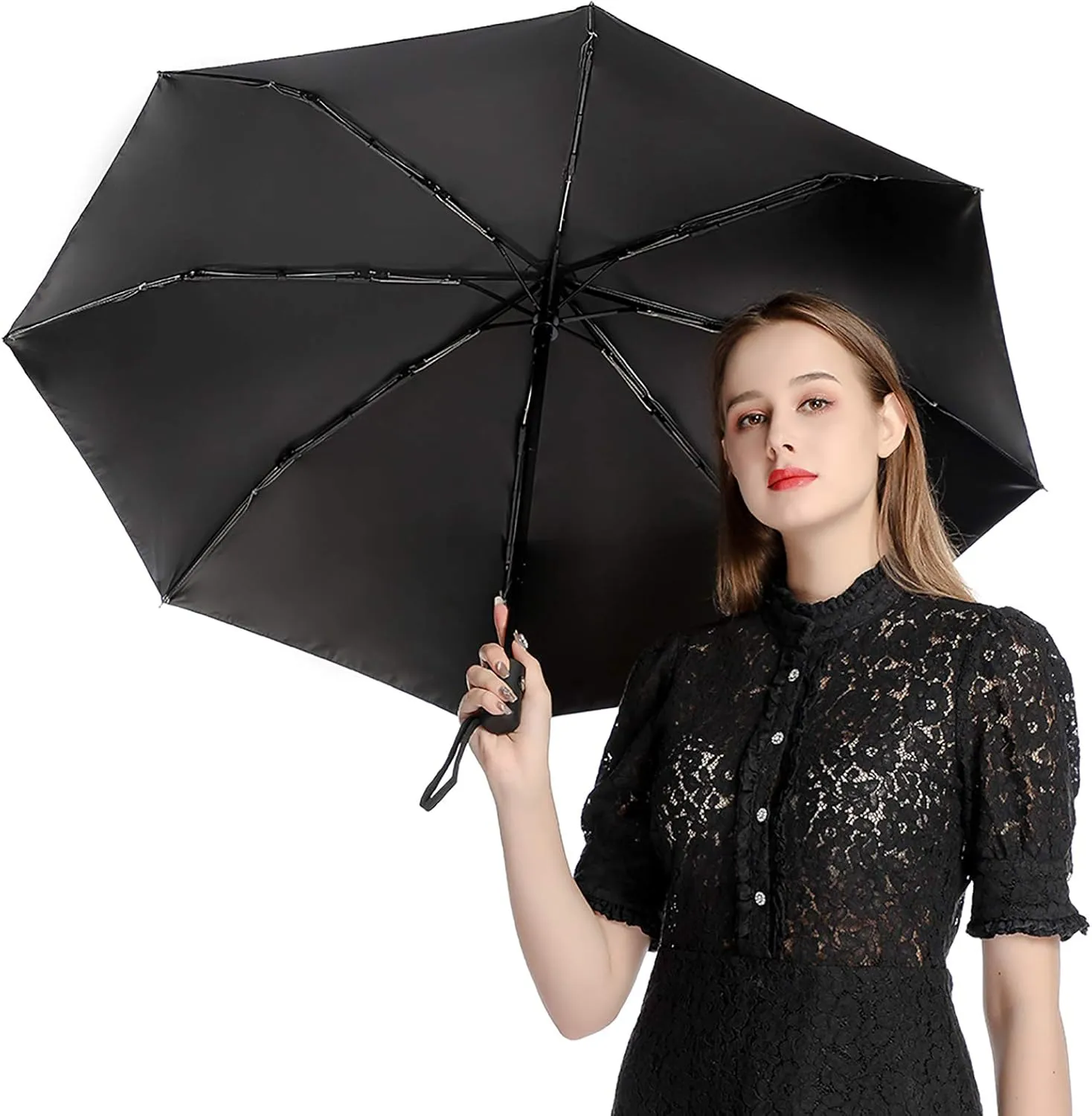 AMRANDOM Travel Umbrella Compact Umbrella Auto Open Close Portable UV Protection