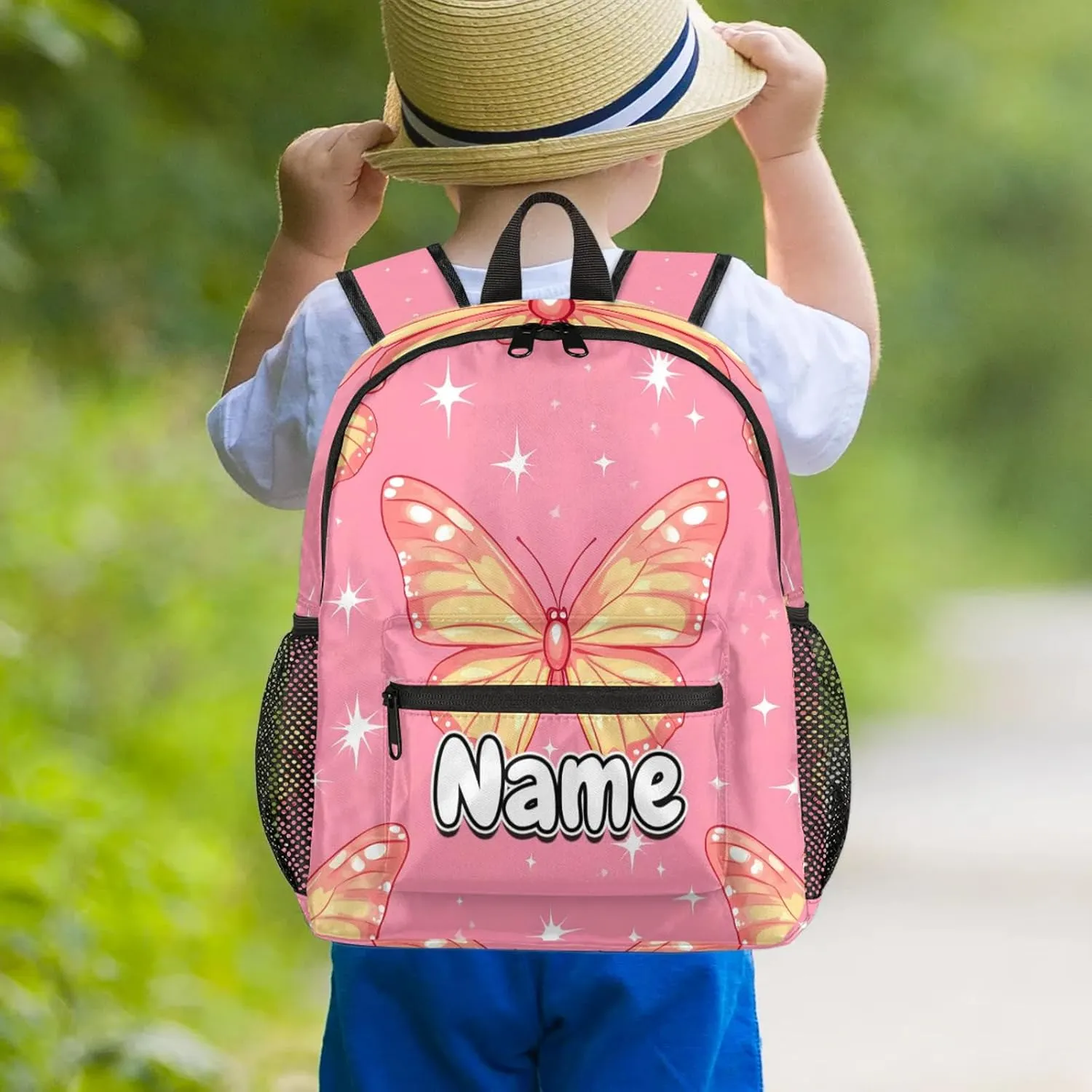 Animal Butterfly Personalized Backpack Bag with Name Lightweight Custom Shoulder Bags Waterproof Casual Backpacks Travel Laptop Bag for Work Picnic 12in