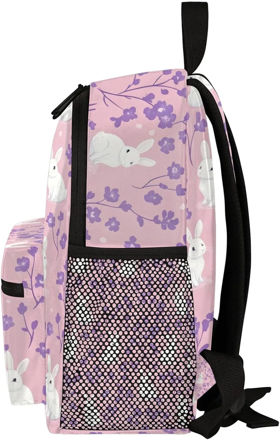 Animal Rabbits Personalized Backpack Bag with Name Lightweight Custom Shoulder Bags Waterproof Casual Backpacks Travel Laptop Bag for Work Picnic 12in