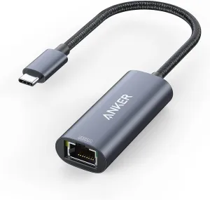 Anker USB C to Ethernet Adapter,USB Type-C to 2.5 Gbps Ethernet LAN Network Adapter ,Aluminum Portable,for MacBook Pro, MacBook Air 2018 and Later, iPad Pro 2018 and Later, XPS