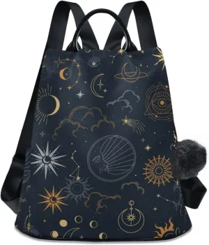 Anti-theft Backpack Purse BackPacks Handbags for Women Travel Rucksack Lightweight Shoulder Bags Starry Sky