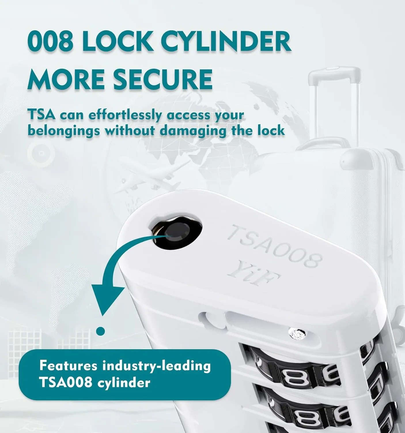 ANVIL 4 Digit Luggage Locks, TSA Locks for Luggage, Advanced TSA008 core, Alert Indicator for Your Travel Lock, Suitcase Lock.(4, White)