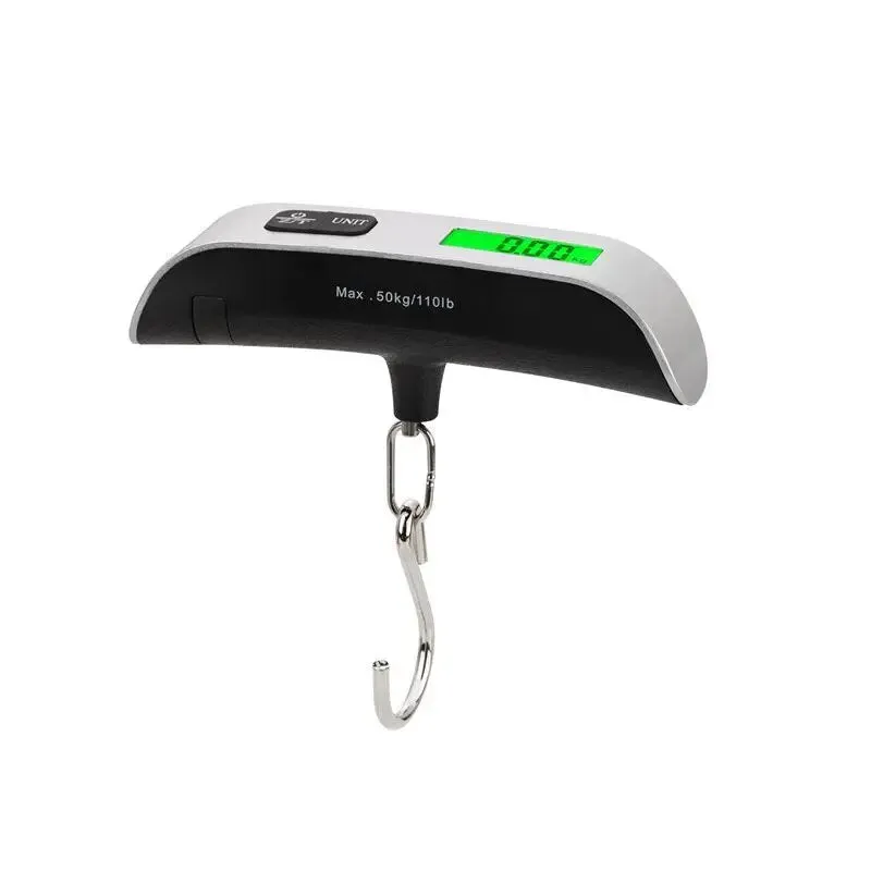 ANYGLEAM Silver Luggage Stainless Weighing Scale With Hook 50Kg Accurate Measure Electronic Portable Digital Display