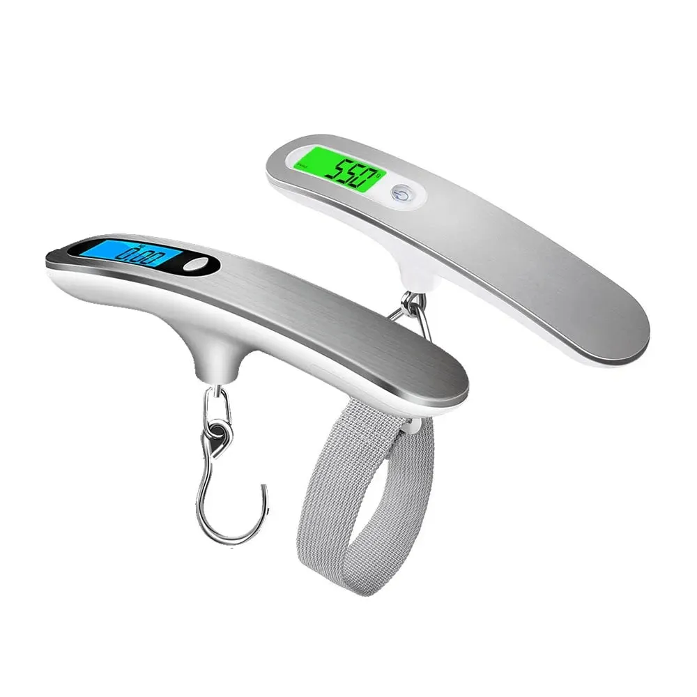 ANYGLEAM Silver Red Button Travel Luggage Weighing Scale Red Button 50Kg Accurate Measure Electronic Portable Digital Display