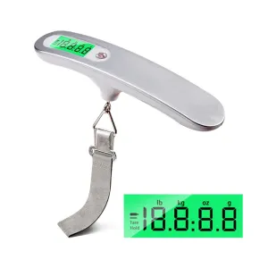 ANYGLEAM Silver Red Button Travel Luggage Weighing Scale Red Button 50Kg Accurate Measure Electronic Portable Digital Display