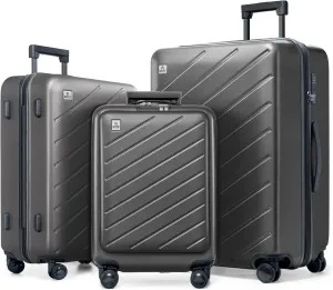 AnyZip Luggage Set Carry On Luggage Expandable (only 28") Suitcase with Compartment (only 20") PC ABS Spinner 20in 24in 28in Carry on Suitcase