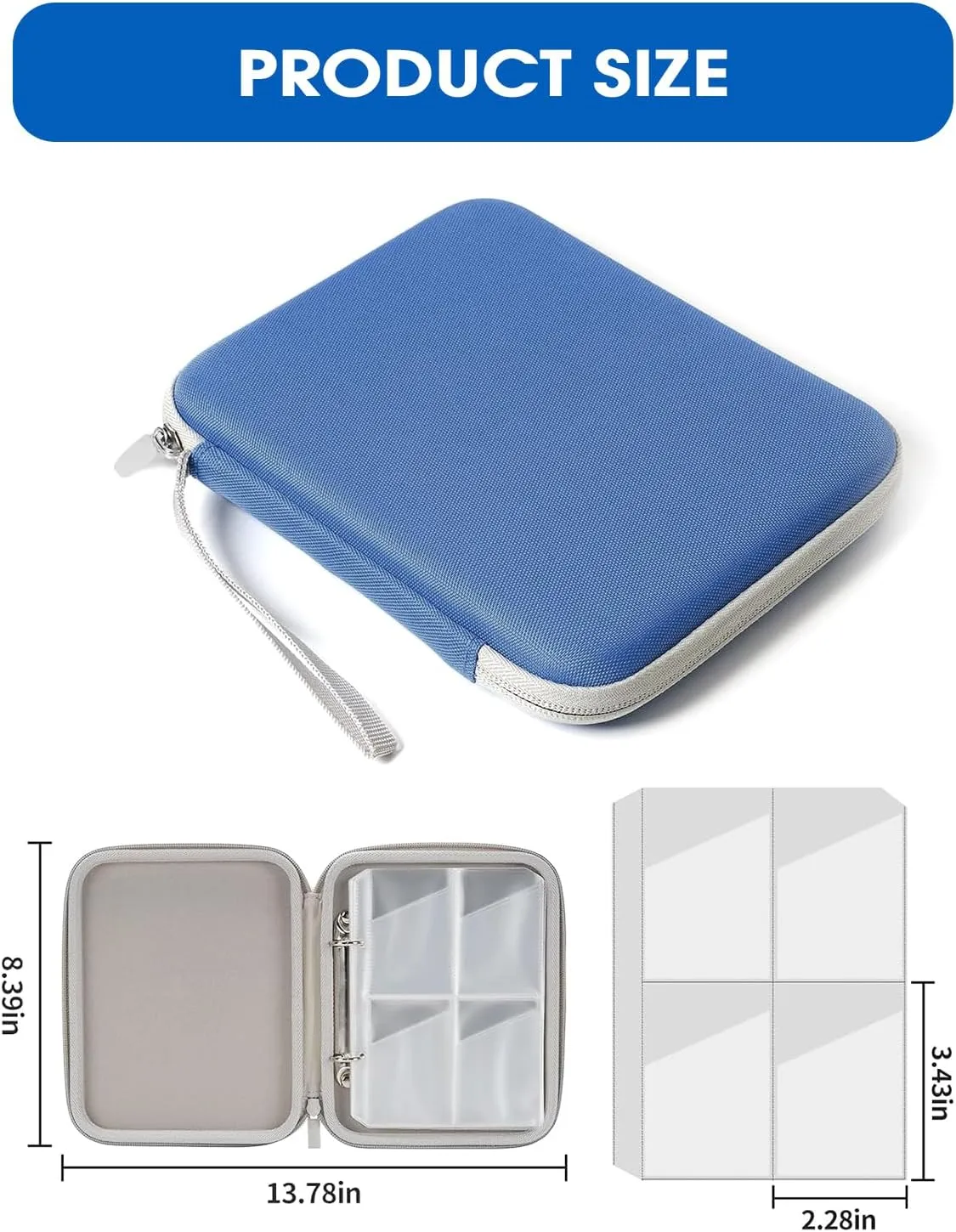 AOLO Yoto Card Holder Case, 80-Pocket Mini Audiobook Card Organizer with Zipper, Portable Card Binder for Yoto Cards Storage, Soft Travel Folder for Kids