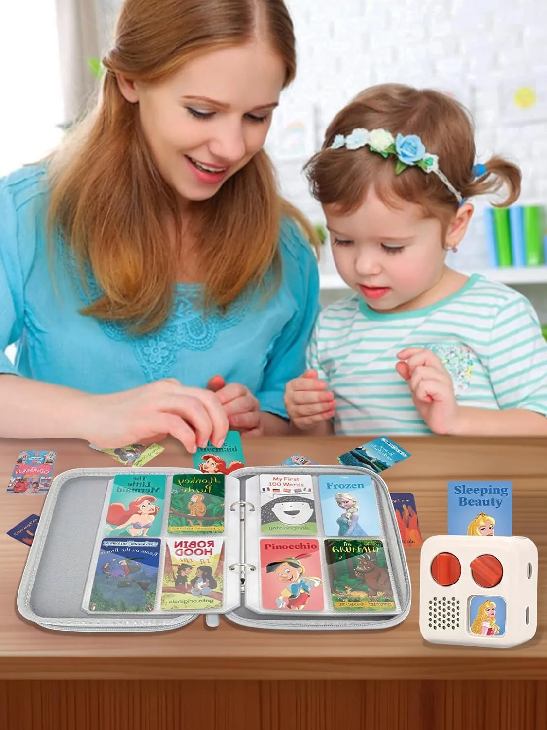 AOLO Yoto Card Holder Case, 80-Pocket Mini Audiobook Card Organizer with Zipper, Portable Card Binder for Yoto Cards Storage, Soft Travel Folder for Kids