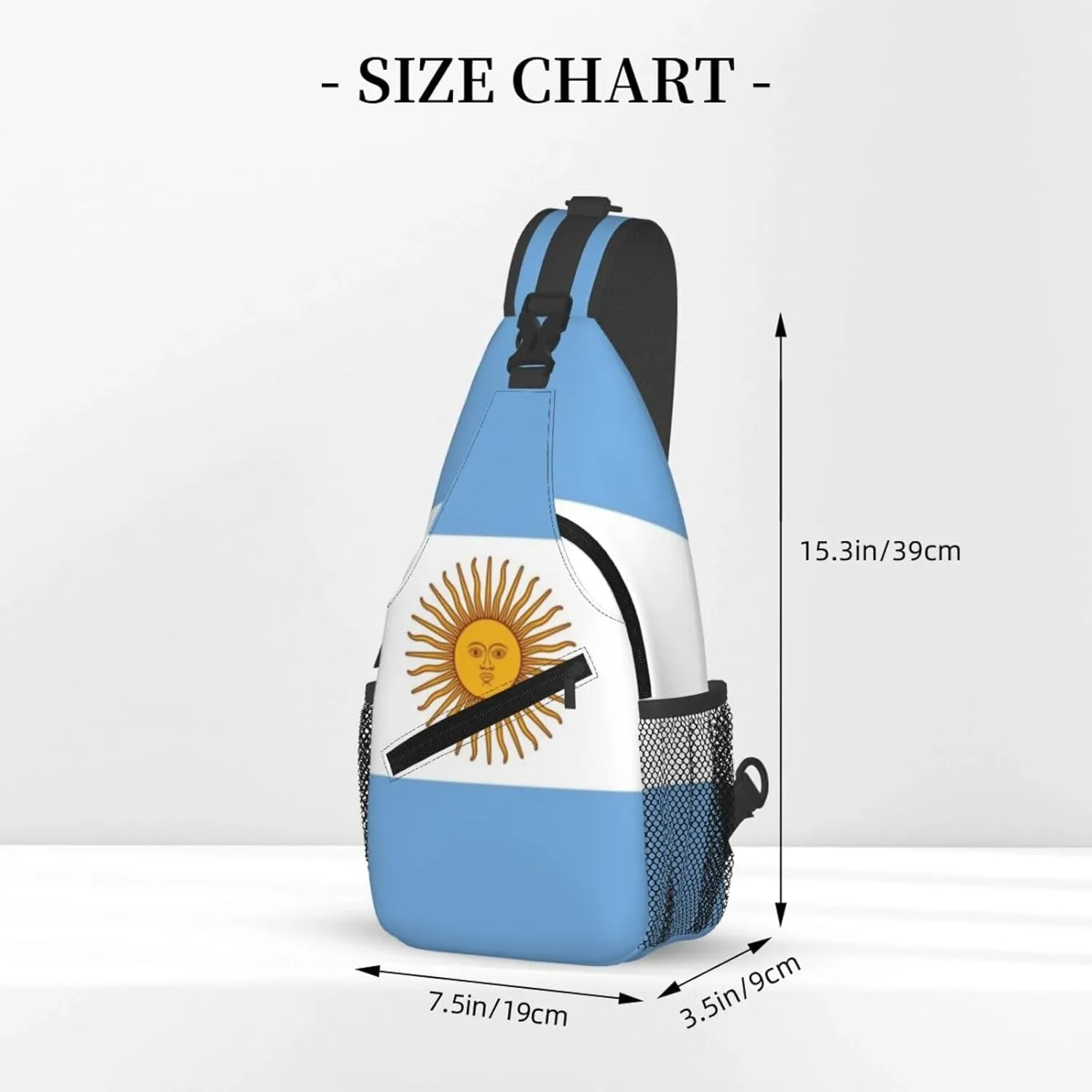 Argentina Flag Sling Bag for Men Women Adjustable Shoulder Sling Backpack Lightweight Chest Crossbody Bags for Travel Hiking Daypack Fanny Pack