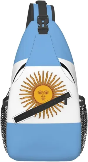 Argentina Flag Sling Bag for Men Women Adjustable Shoulder Sling Backpack Lightweight Chest Crossbody Bags for Travel Hiking Daypack Fanny Pack