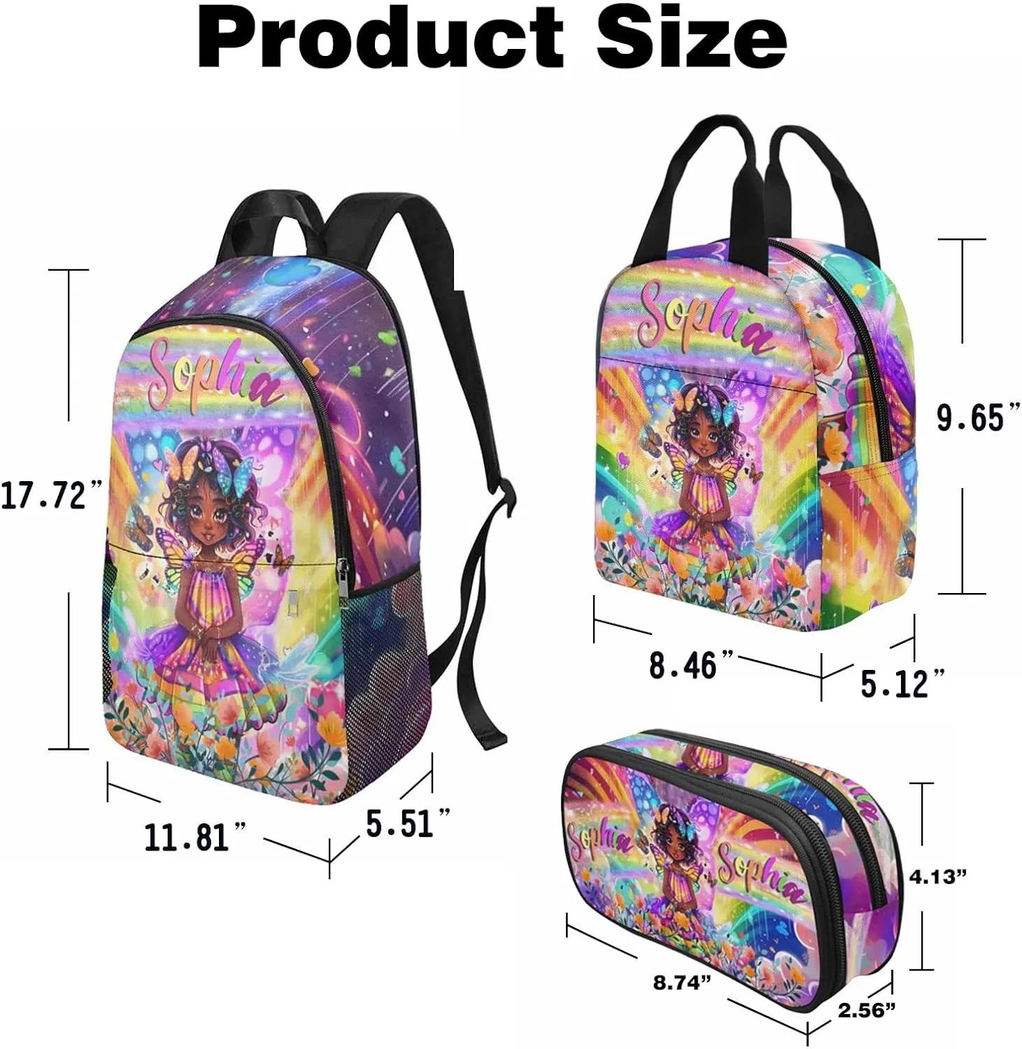 Artsadd Custom Butterfly School Backpack for Toddler Boys Girls - Personalized Kids Backpacks for Preschool Kindergarten with Name - Customized BookBags School Bag for Students Back to School Gifts