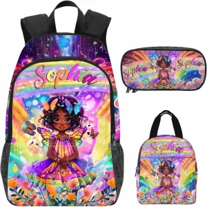 Artsadd Custom Butterfly School Backpack for Toddler Boys Girls - Personalized Kids Backpacks for Preschool Kindergarten with Name - Customized BookBags School Bag for Students Back to School Gifts
