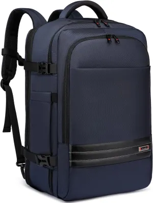 Asenlin 40L-50L Travel Backpack for Women Men，18 Inch Laptop Backpack Flight Approved Luggage Carry On Water Resistant Backpack for Overnight Large Daypack-Blue