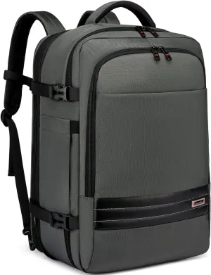 Asenlin 40L-50L Travel Backpack for Women Men，18 Inch Laptop Backpack Flight Approved Luggage Carry On Water Resistant for Overnight Large Daypack-Grey