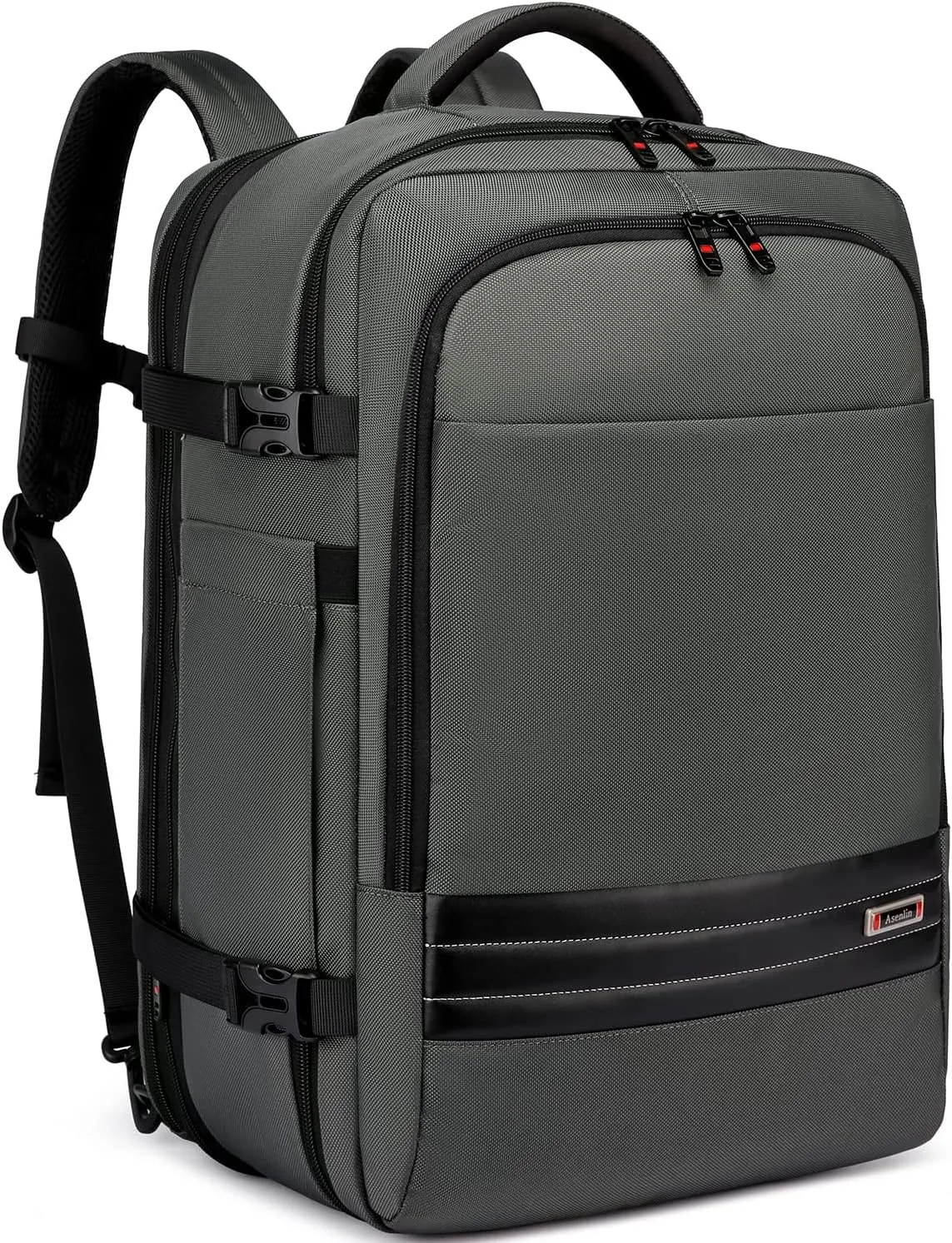 Asenlin 40L-50L Travel Backpack for Women Men，18 Inch Laptop Backpack Flight Approved Luggage Carry On Water Resistant for Overnight Large Daypack-Grey