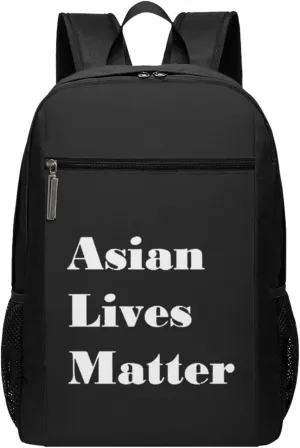 Asian Lives Matter Travel Laptop Backpack, Business Anti Theft Slim Sturdy Laptops Backpacks, College Computer Bag Gift for Men & Women Fits 17 Inch Notebook,Black