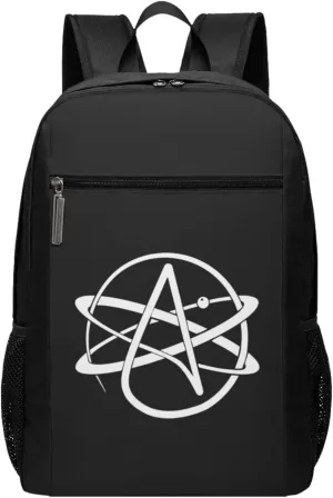 Atheist Symbol Travel Laptop Backpack, Business Anti Theft Slim Sturdy Laptops Backpacks, College Computer Bag Gift for Men & Women Fits 17 Inch Notebook,Black