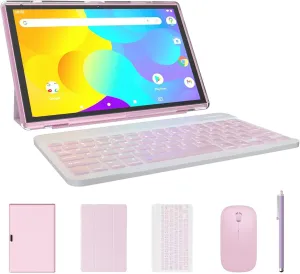 ATOZEE Tablet 2 in 1 Android 14 Tablets with Keyboard 10 inch Tabletas, Include Mouse Stylus Case, 6000mAh 6GB RAM 32GB ROM 1024GB Expandable Tableta, 2MP 8MP Dual Camera, WiFi-6 Bluetooth Tablet PC.