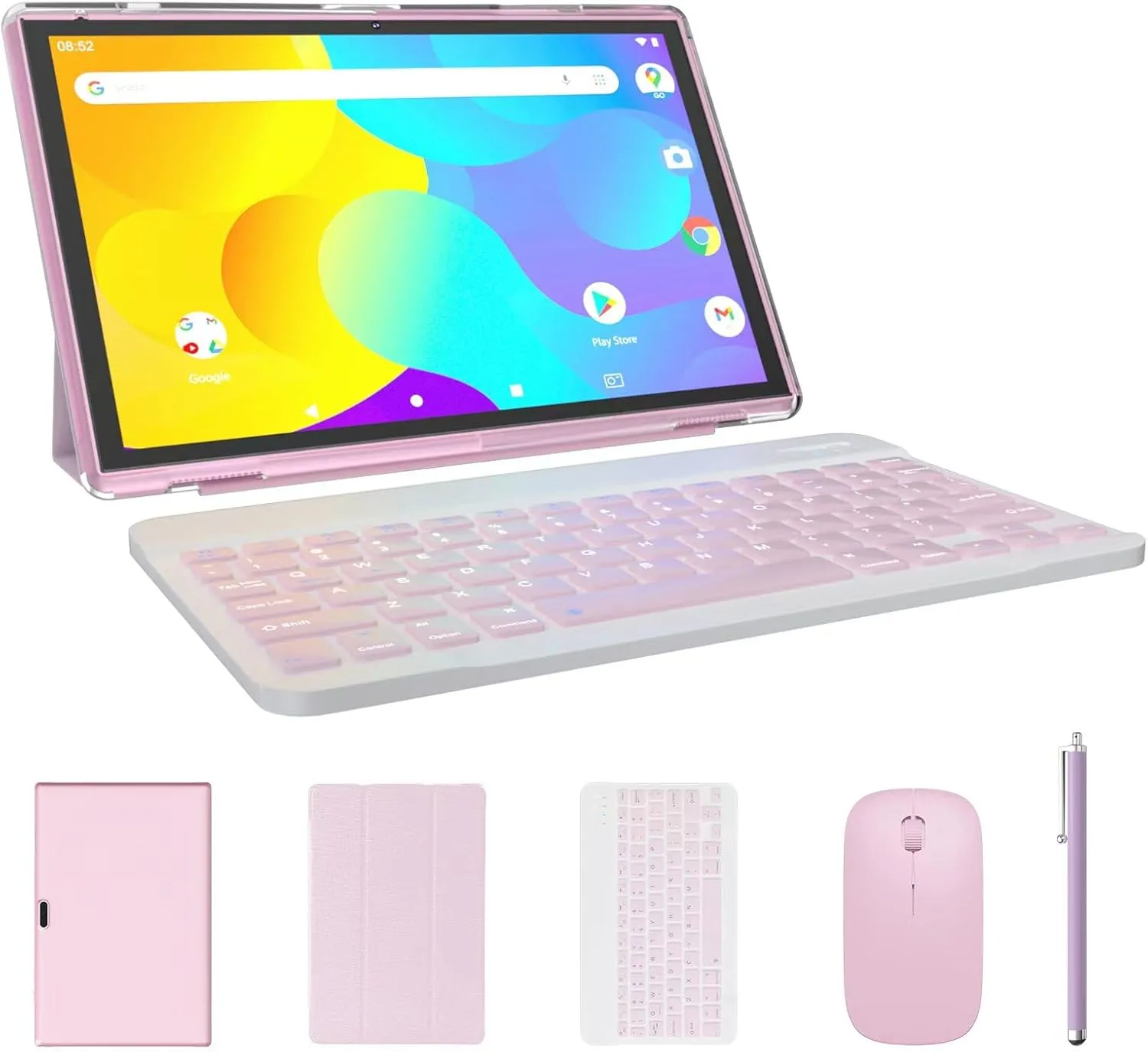 ATOZEE Tablet 2 in 1 Android 14 Tablets with Keyboard 10 inch Tabletas, Include Mouse Stylus Case, 6000mAh 6GB RAM 32GB ROM 1024GB Expandable Tableta, 2MP 8MP Dual Camera, WiFi-6 Bluetooth Tablet PC.
