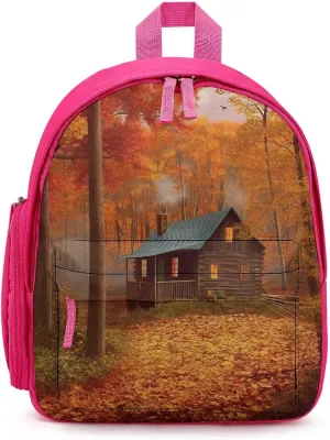 Autumn Woods Cabin Travel Backpack Casual Bag Lightweight Hiking Backpacks for Business, Travelling, Hiking