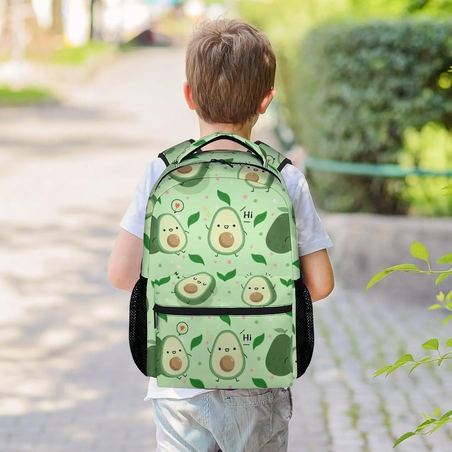 Avocado Backpacks for Girls, Boys - 16 Inch Cute Backpack for School - Green, Large Capacity, Durable, Lightweight Bookbag for Kids, Travel