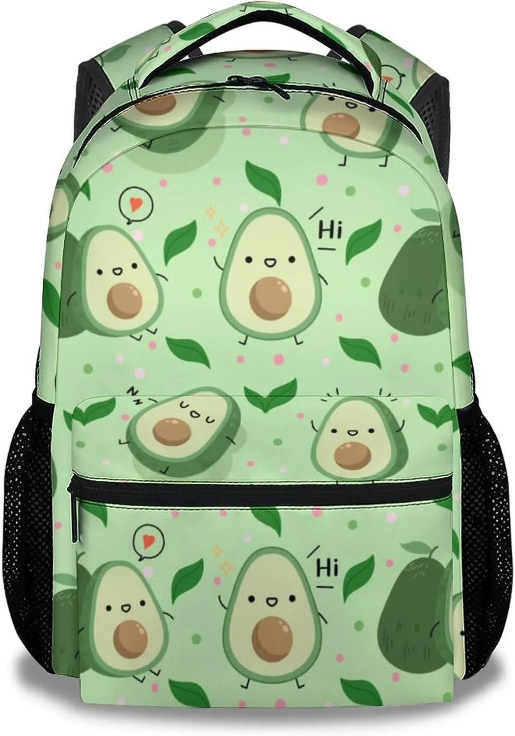 Avocado Backpacks for Girls, Boys - 16 Inch Cute Backpack for School - Green, Large Capacity, Durable, Lightweight Bookbag for Kids, Travel