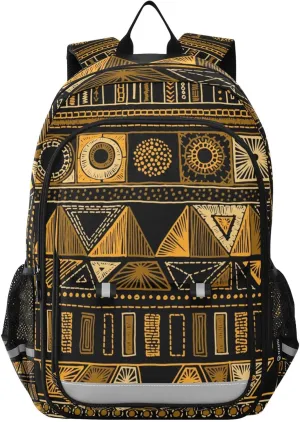 Aztec Style Tribal Ethnic Embroidery Laptop Backpack Purse for Women Men School Bag 17 Inch Bookbag Student Boys Girls Travel Casual Daypack