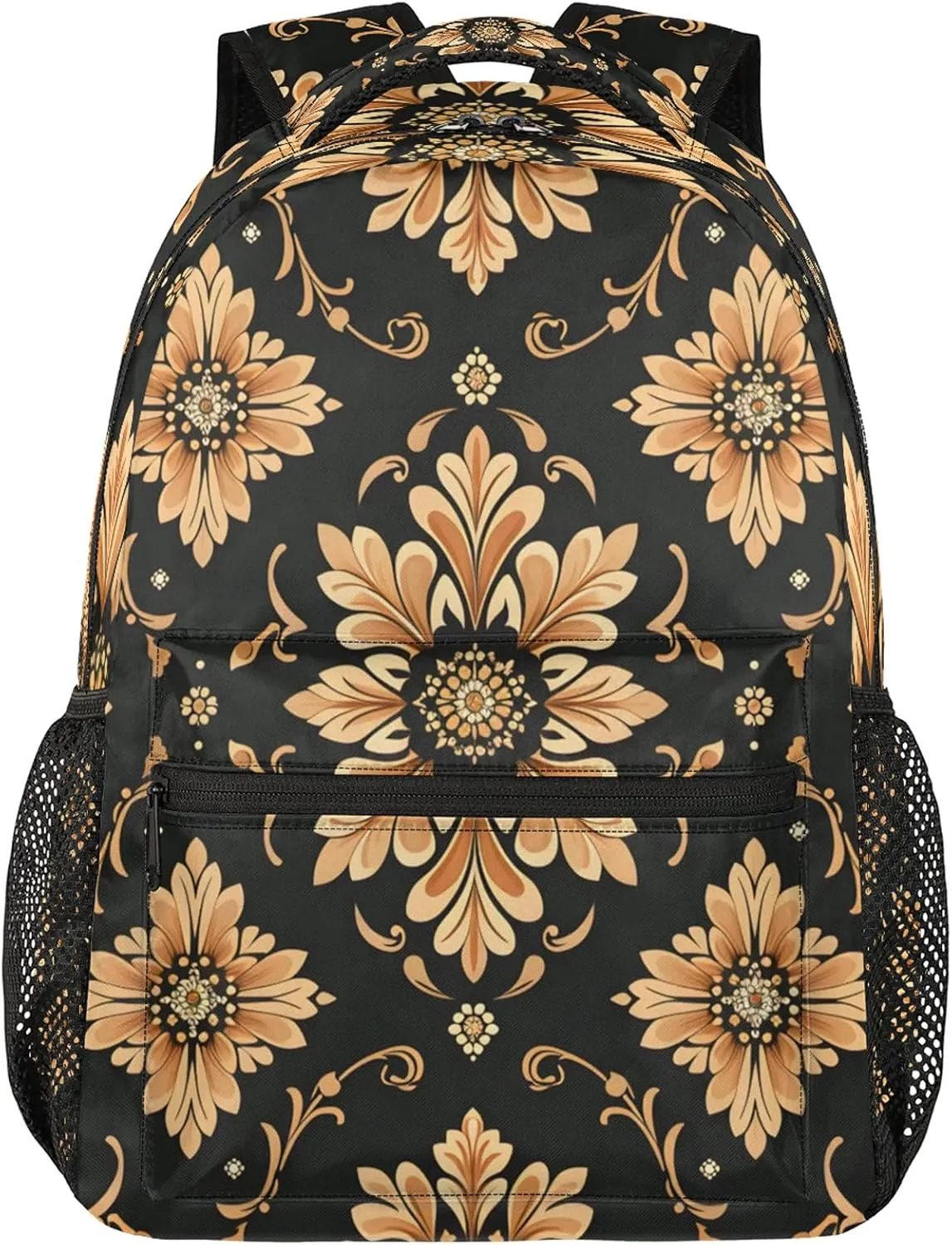 Backpack Bohemian Flowers Book Bags Laptop Backpacks Lightweight Multipurpose Daypack for Men Women Travel Hiking