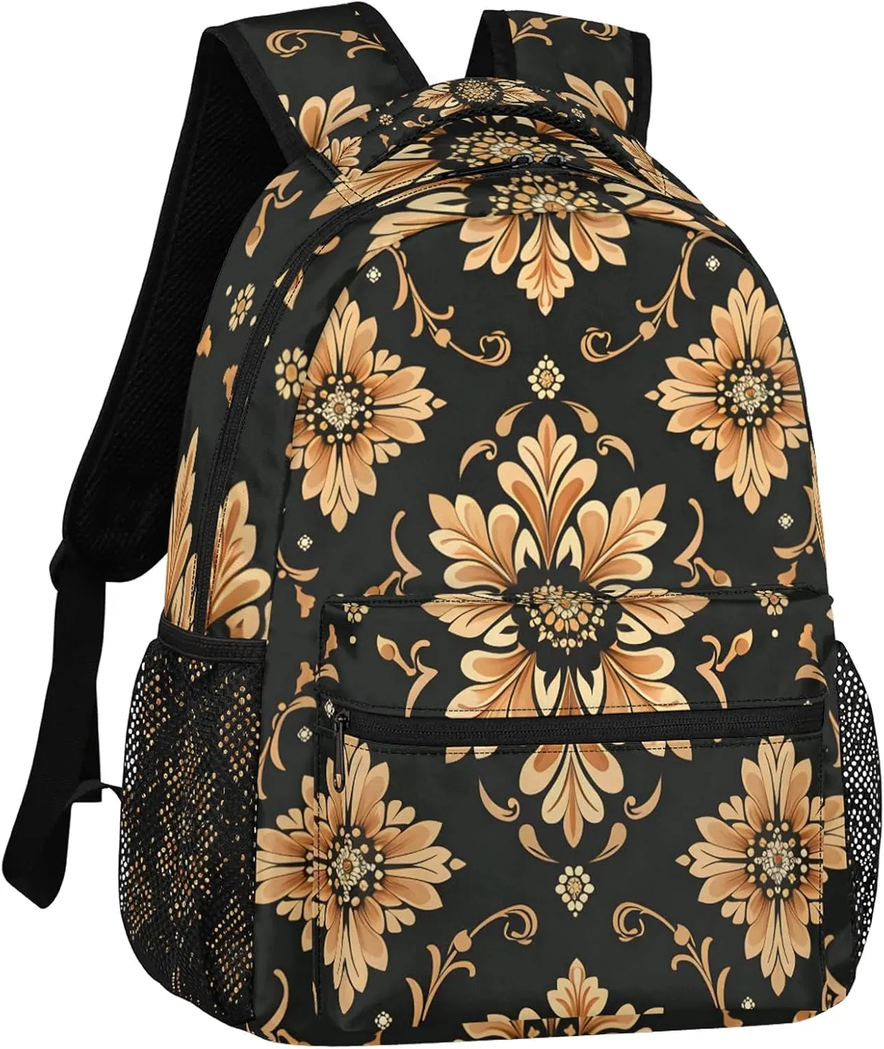 Backpack Bohemian Flowers Book Bags Laptop Backpacks Lightweight Multipurpose Daypack for Men Women Travel Hiking